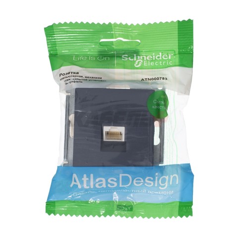 ATLASDESIGN РОЗЕТКА компьютерная RJ45 кат. 5e, механизм, ГРИФЕЛЬ