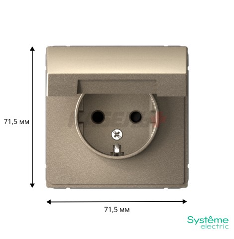 ARTGALLERY РОЗЕТКА с заземл. со шторк. с крышкой, 16А, IP20, механизм, ШАМПАНЬ