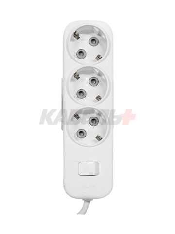 EL-BI,Myra,удлинитель 3гн2м с/з с выкл. белый,527-010202-312