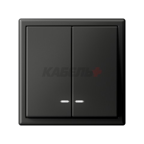 ARTGALLERY 2-клавишный ВЫКЛЮЧАТЕЛЬ с подсветкой, сх.5а, 10АХ, механизм, быстрозажим. клем., БАЗАЛЬТ