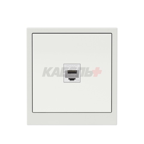 Компьютерная розетка RJ-45 без шторки, кат.5е одинарная, KANT, белый песок DKC