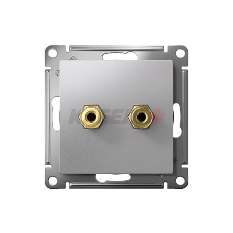 ATLASDESIGN АУДИОРОЗЕТКА двойная, АЛЮМИНИЙ