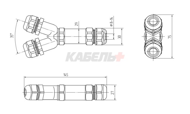 Коннектор кабельный FFC-34/3P-IP68 (Fortisflex)