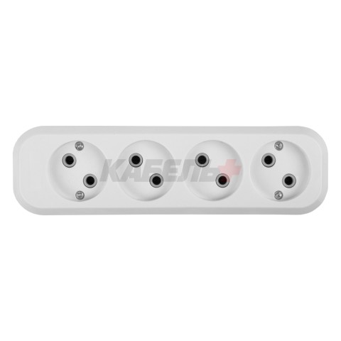 Розеточная колодка GSB-10-4-IP20 Easy, 10А, 4 места, без заземления, без выключателя, IP20.