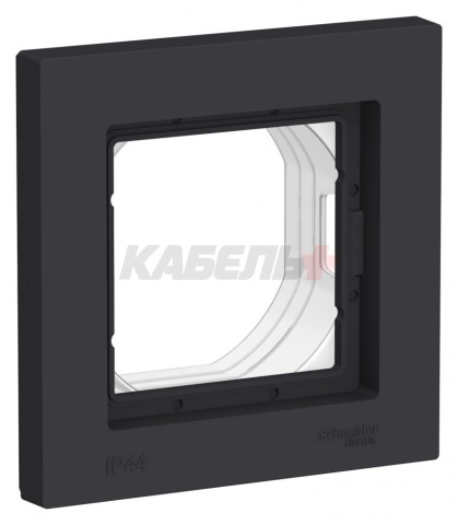 ATLASDESIGN AQUA 1-постовая РАМКА, IP44, КАРБОН