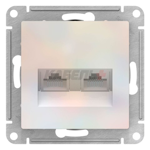 Розетка двойная компьютерная RJ45+RJ45 Schneider Electric AtlasDesign ATN000485 Жемчуг