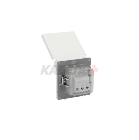 Розетка силовая, 2P+E, с з/ш, с крышкой, IP44, KANT, белый песок DKC
