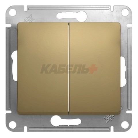 Переключатель  2-клавишный Schneider Electric Glossa GSL000465 Титан