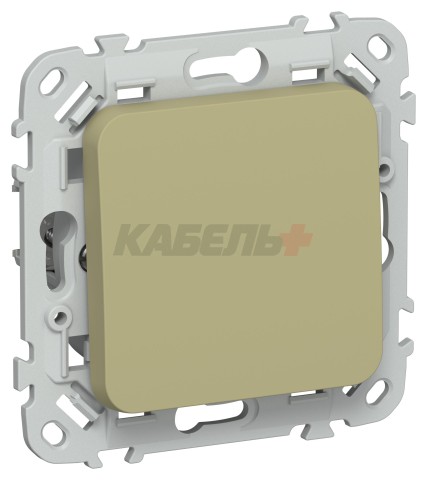 FLITE Выключатель 1-клавишный кнопочный 10А ВС11-2-0-ФлО оливковый IEK