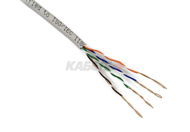ITK Витая пара U/UTP кат.5E 4х2х24AWG solid PVC серый (305м) РФ