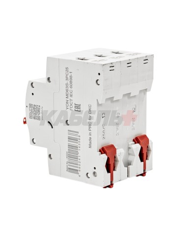 Автоматический выключатель YON max типа MD63S, 4,5кА, 3 полюса, хар-ка C, 25А DKC