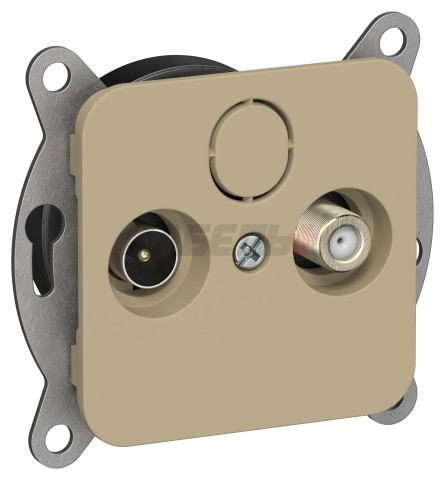 FLITE Розетка 2-местная TV+SAT экранированная проходная РТВс-2-1-2-ФлХ хаки IEK