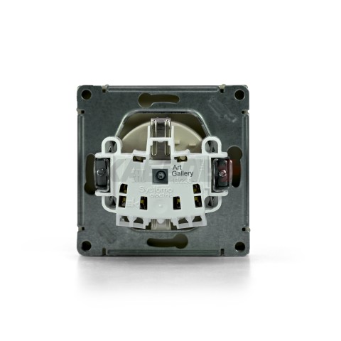 ARTGALLERY РОЗЕТКА с заземлением, 16А, механизм, быстрозажим. клем., АЛЮМИНИЙ