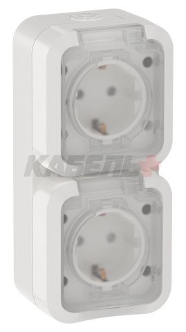 TORS Розетка 2-местная вертикальная 16А IP55 TS332 белый IEK
