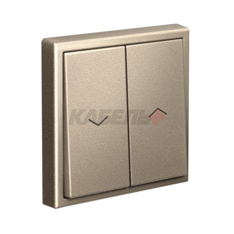 ARTGALLERY 2-клавишный ВЫКЛЮЧАТЕЛЬ ДЛЯ ЖАЛЮЗИ, 2х сх.4, 10А, механизм, быстрозажим. клем., ШАМПАНЬ