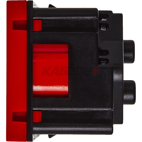 Розетка 45град с заземляющим контактом без защитной шторки и винтовым зажимом (2 модуля) красная