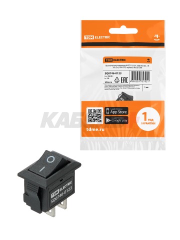 KCD11-101 250В AC/DC, 1P, 3А, (2с), ON-OFF черный, Micro TDM