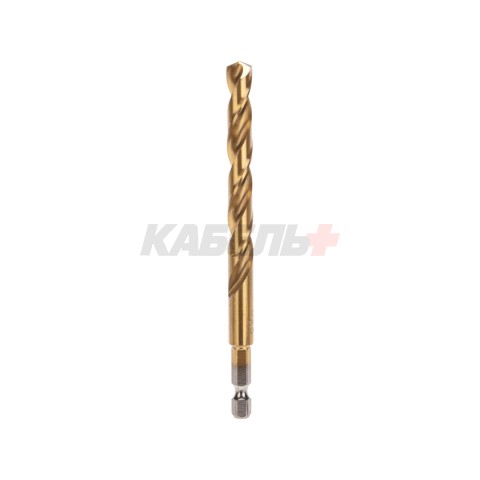 Сверло по металлу, 9мм, Р6М5, ТИТАН, шестигранный хвостовик (1 шт. в упаковке) DIN 338 KRANZ