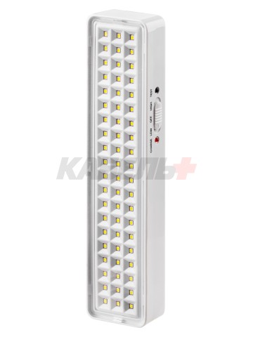 Светильник светодиодный аккумуляторный СБА 60 LED, DC, Li-ion 3,7 В 1,5 А*ч, 3-5 ч,пластик, Народный