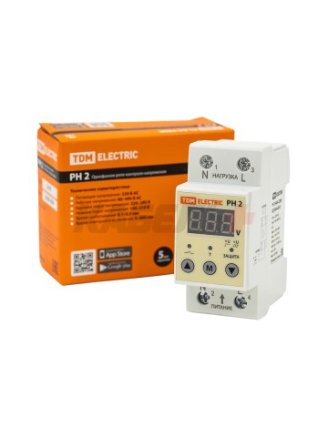 Реле напряжения 1ф серии РН 2 40А-220В (LED-дисплей) TDM