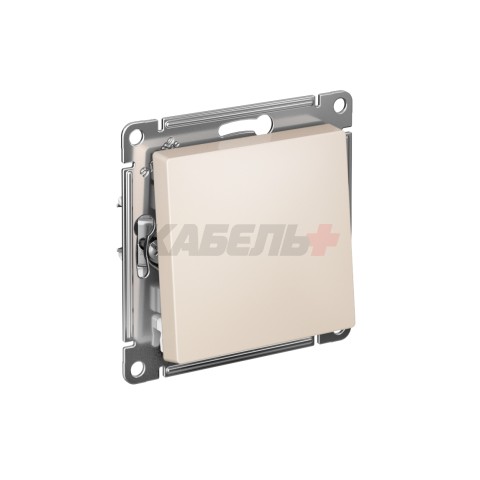 ATLASDESIGN 1-клавишный ВЫКЛЮЧАТЕЛЬ КНОПОЧНЫЙ, сх.1, 10А, мех., быстрозажим. клем., БЕЖЕВЫЙ
