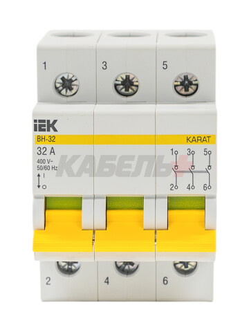 KARAT Выключатель нагрузки (мини-рубильник) ВН-32 3P 32А IEK
