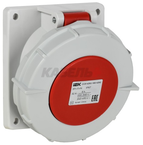 Розетка встраиваемая ССИ-425 3Р+Е+N 32А 380-415В IP44 IEK