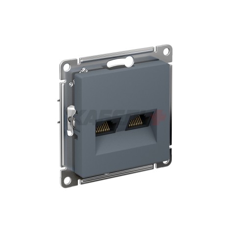 ATLASDESIGN РОЗЕТКА двойная компьютерная RJ45+RJ45 кат. 5e, механизм, ГРИФЕЛЬ