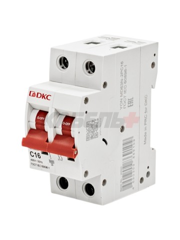Автоматический выключатель YON max типа MD63N, 6кА, 2 полюса, хар-ка C, 16А DKC