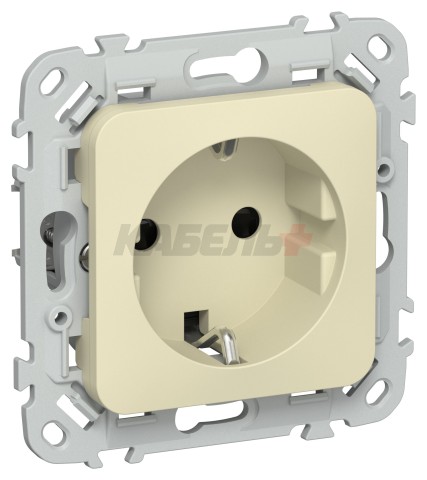 FLITE Розетка с заземлением с защитными шторками безвинтовое крепление 16А РСш11-1-ФлН навахо IEK