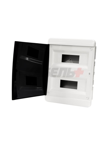 TEKFOR Корпус пластиковый ЩРВ-П-24 IP41 черная прозрачная дверь IEK