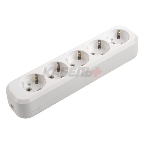 Розеточная колодка GSB-16-5-G-IP20 Classic, 16А, 5 мест, c/з, б/в, IP20, 1/50