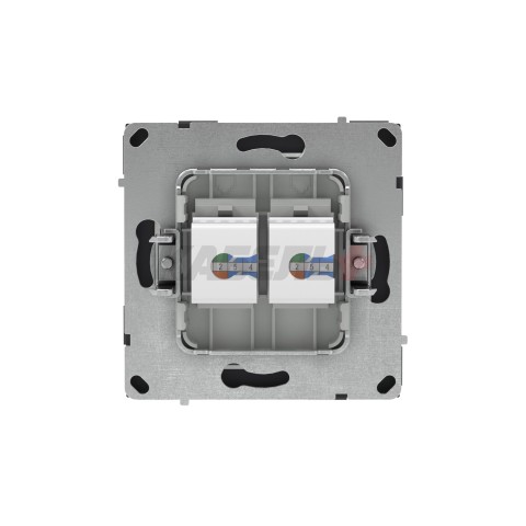 Компьютерная розетка RJ-45 без шторки, кат.5е двойная, KANT, черный уголь DKC