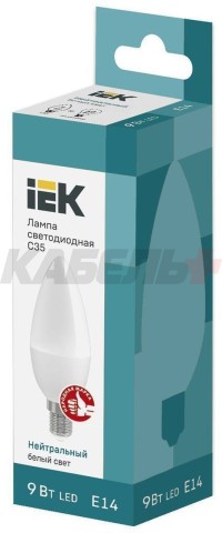 Лампа светодиодная C35 свеча 9Вт 230В 4000К E14 IEK