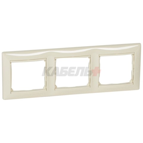 Рамка 3 поста верт/гориз, слоновая кость