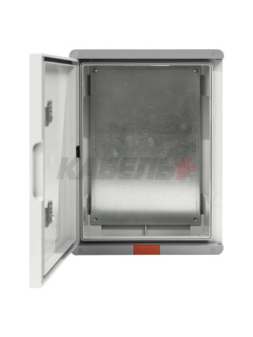 Пластиковый корпус 400х300х170 (ВхШхГ) серая дверь, с монтажной платой, Design Pro Series IP67