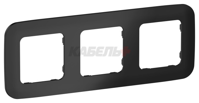 FLITE Рамка 3-местная РУ-3-А-ФлЧ черный IEK