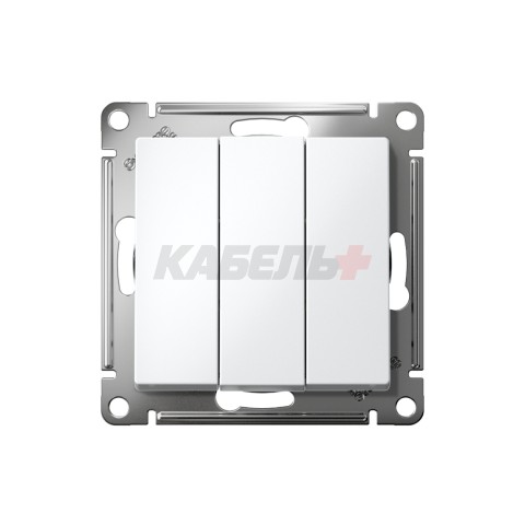 ATLASDESIGN 3-клавишный ВЫКЛЮЧАТЕЛЬ, сх.1+1+1, 10АХ, механизм, БЕЛЫЙ