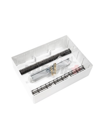 Щиток 12 мод настенный FRAME, белый, с тонированной дверцей, с 2 шинами PEN на 6 и 8 отв.