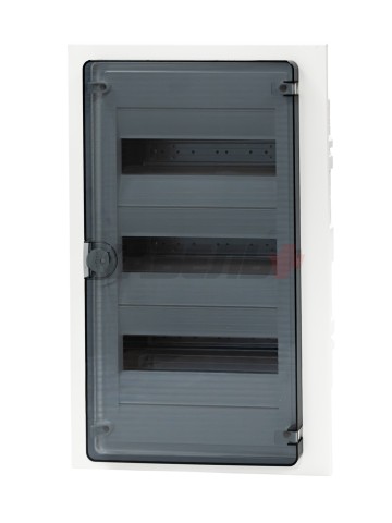 Щит скрытой установки 36 мест, винтовые клеммы, (507х318х72), IP-40 // Hager SAS - Golf (Прозрачная матовая дверь)