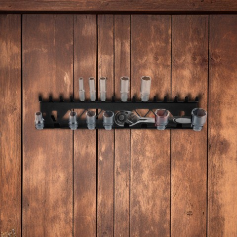 Держатель-органайзер торцевых головок, настенный, черный REXANT