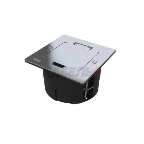 MultiDesk Лючок на 2 модуля IP44 с монтажной коробкой для стены, фальшпола, стола СЕРЕБРО, тип MDK20