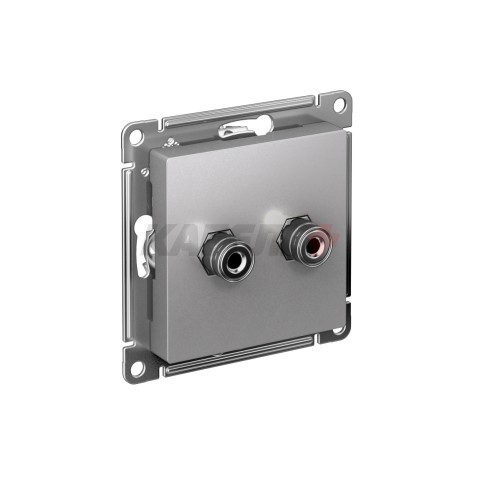 ATLASDESIGN АУДИОРОЗЕТКА двойная, АЛЮМИНИЙ