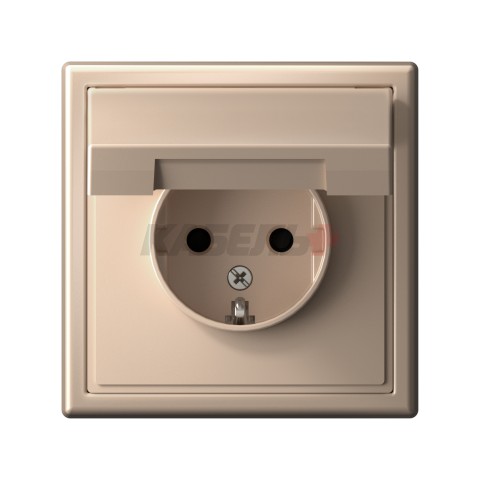 ARTGALLERY РОЗЕТКА с заземл. со шторк. с крышкой, 16А, IP20, механизм, ПЕСОЧНЫЙ