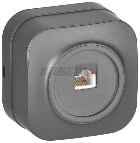 GLORY Розетка для открытой установки компьютерная RJ45 кат.5E РК10-ХСм сталь матовый IEK