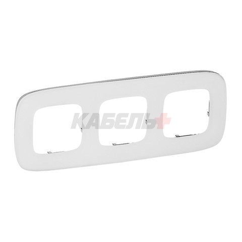 Valena Allure - Рамка 3 поста верт/гориз, белое стекло