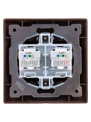 Розетка двойная телефонная RJ11 венге "Лама" TDM