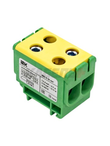 Клемма вводная силовая КВС 6-50 кв.мм. 2-рядная PE IEK