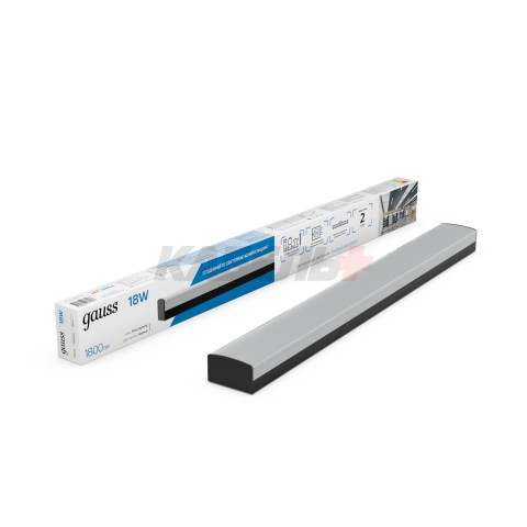 Св-к светодиодный матовый Gauss IP40 590x60x36мм 18W 1800Лм 6500K Shop Lighting черный 1/20