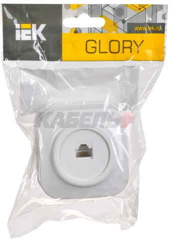 GLORY Розетка для открытой установки компьютерная RJ45 кат.5E РК10-ХБ белый IEK